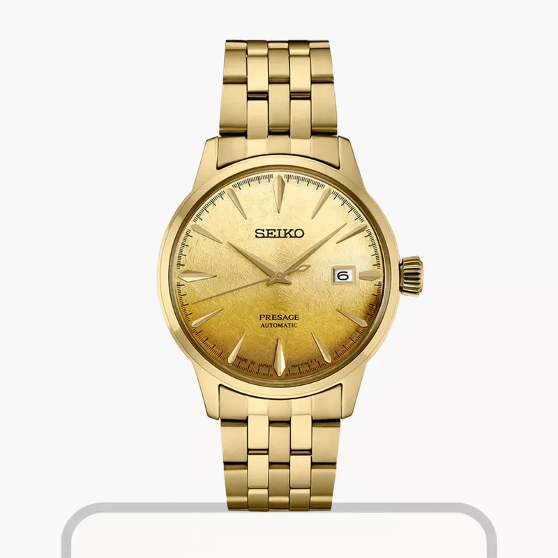 Seiko Presage Cocktail Time Automatic Gold Dial Men's Watch- SRPK46